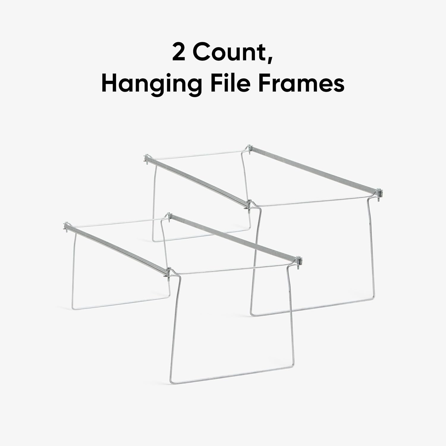 Smead Steel Hanging File Folder Frames, 2 Count, Gray, Adjustable Depth 23" to 27", Legal Size (64873)