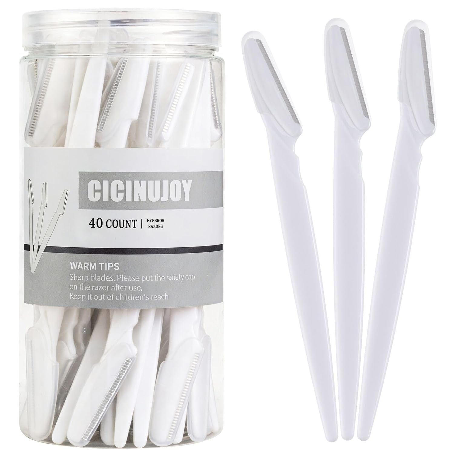 40pcs Dermaplane Razor for Women Face, Stainless Steel Eyebrow Razor
