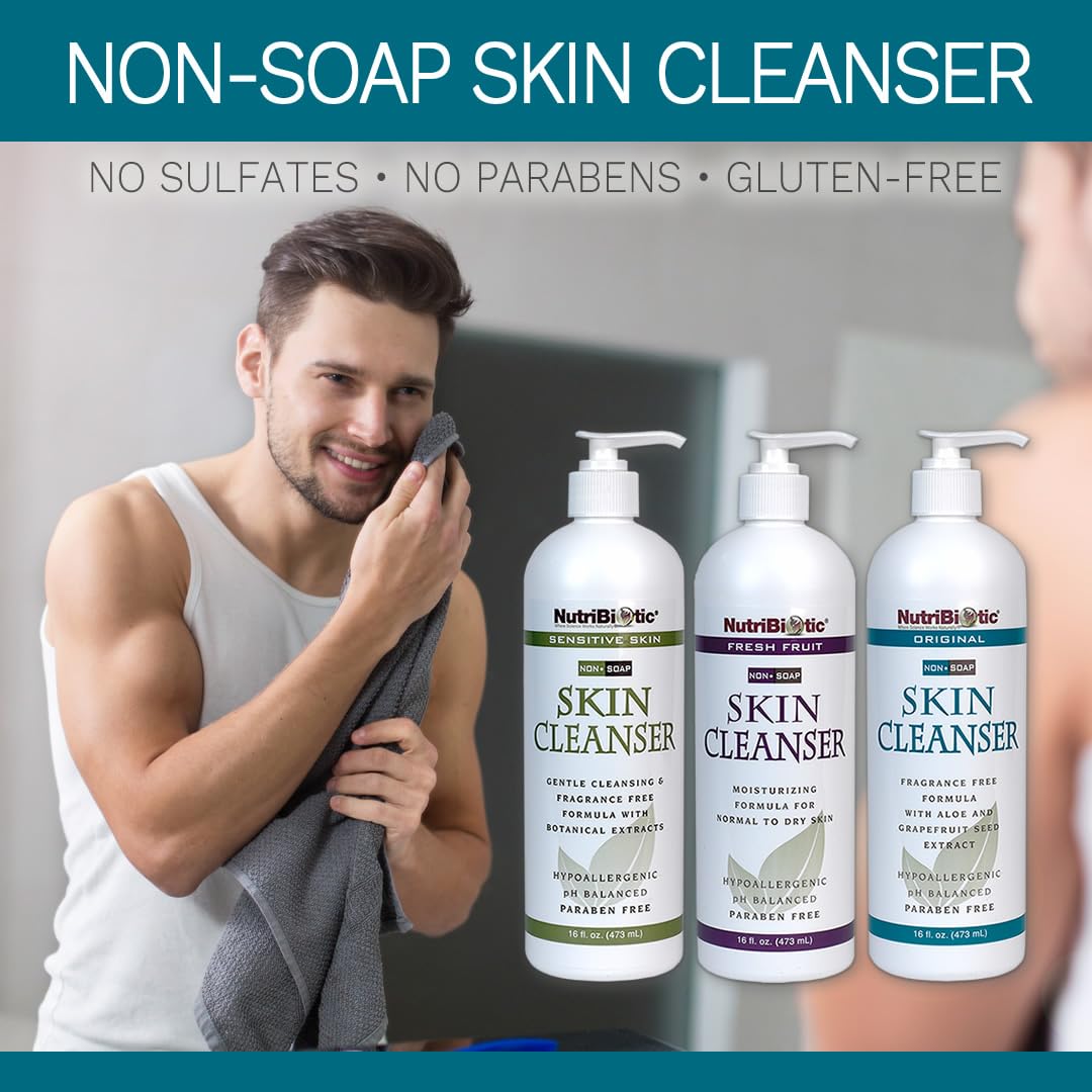 NutriBiotic Original Non-Soap Skin Cleanser, 1 Gallon | Fragrance Free with GSE | pH Balanced, Hypoallergenic & Biodegradable | Free of Parabens, Fragrance, Phosphates, SLS, Dyes, & Colorings