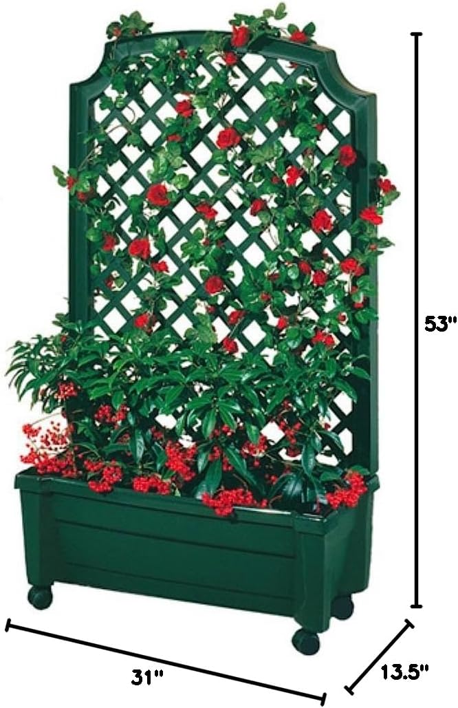 Exaco 1.416Green Calypso Trellis, Green planters