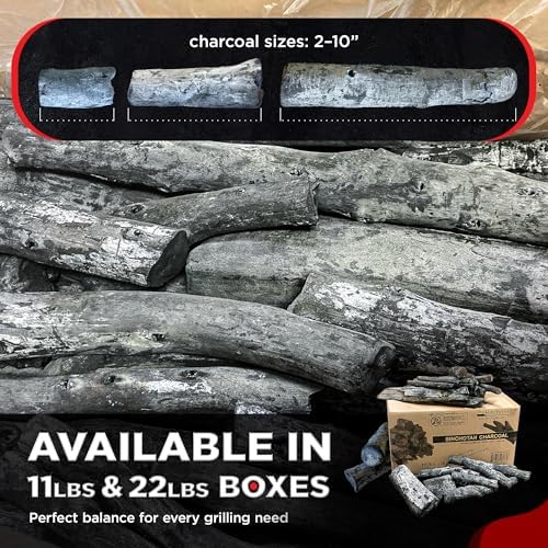The Bincho Grill Binchotan Charcoal 11 lbs – Premium Japanese Grill Style Hardwood, 95% Carbon, Smokeless High-Heat, Long Burn for Yakitori
