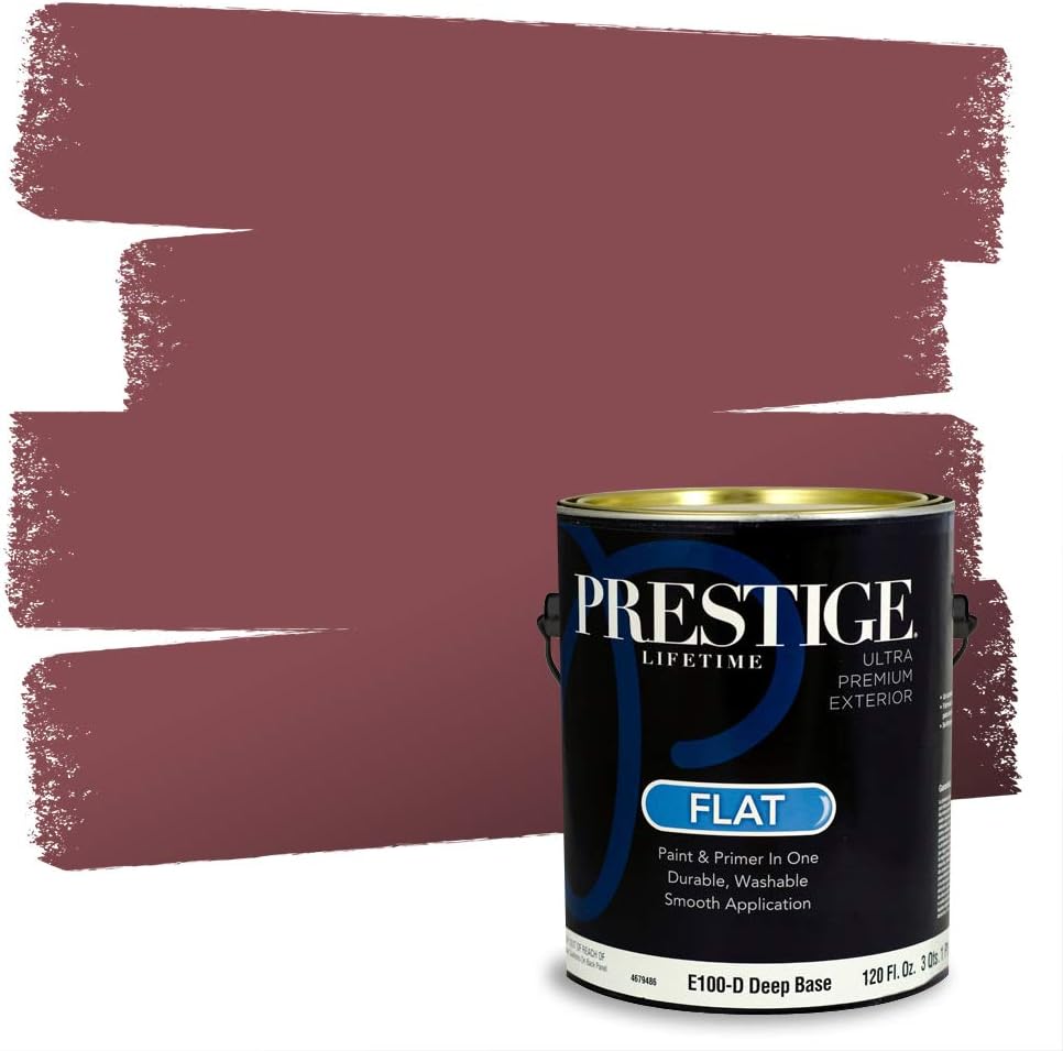 PRESTIGE E500-P-SW6303 Exterior Paint and Primer in One, 1-Gallon, Semi-Gloss, Comparable Match of Sherwin Williams Rose Colored, 1 Gallon, SW17-Rose