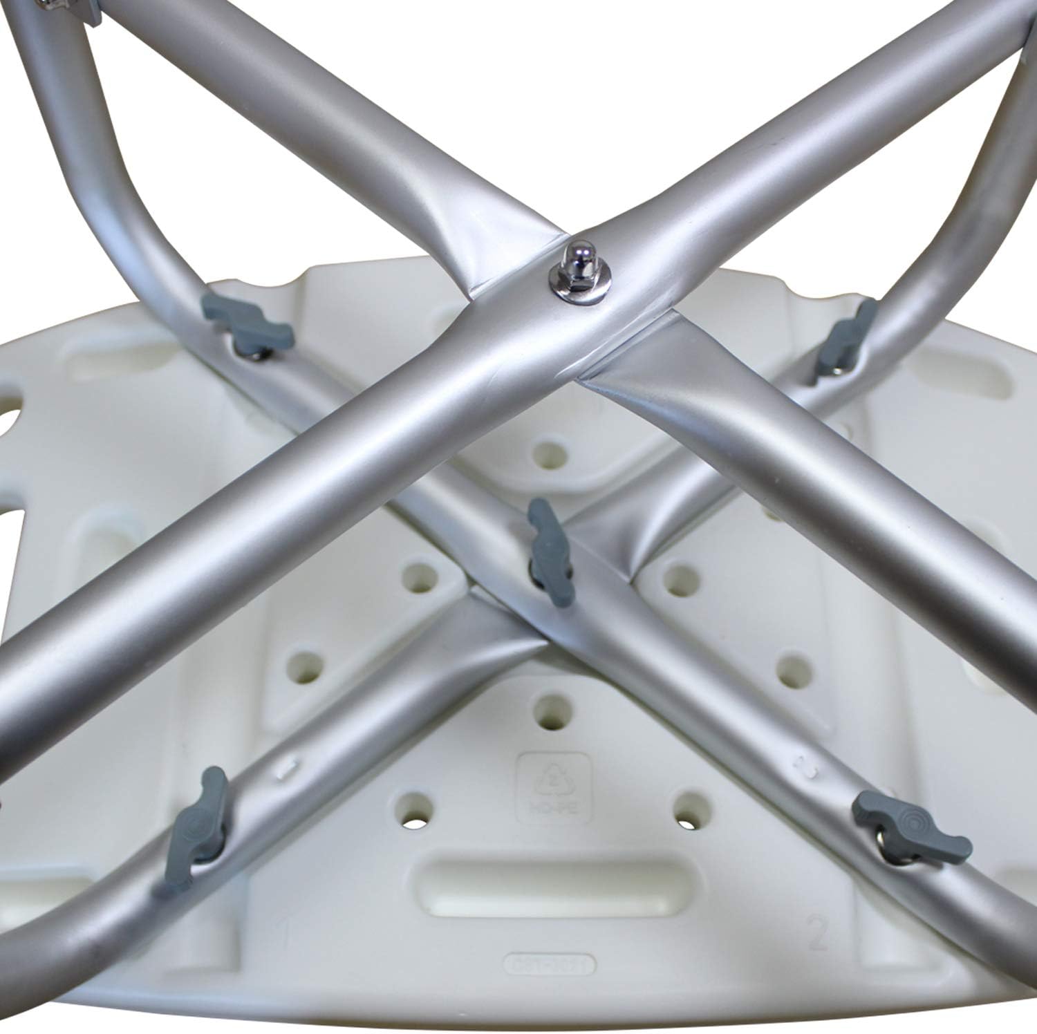 Shower Stool, Spa Bathtub Shower Lift Chair, Protable Bath Seat, Adjustable Shower Bench, White Bathtub Lift Chair with 1.25mm Cross Brace