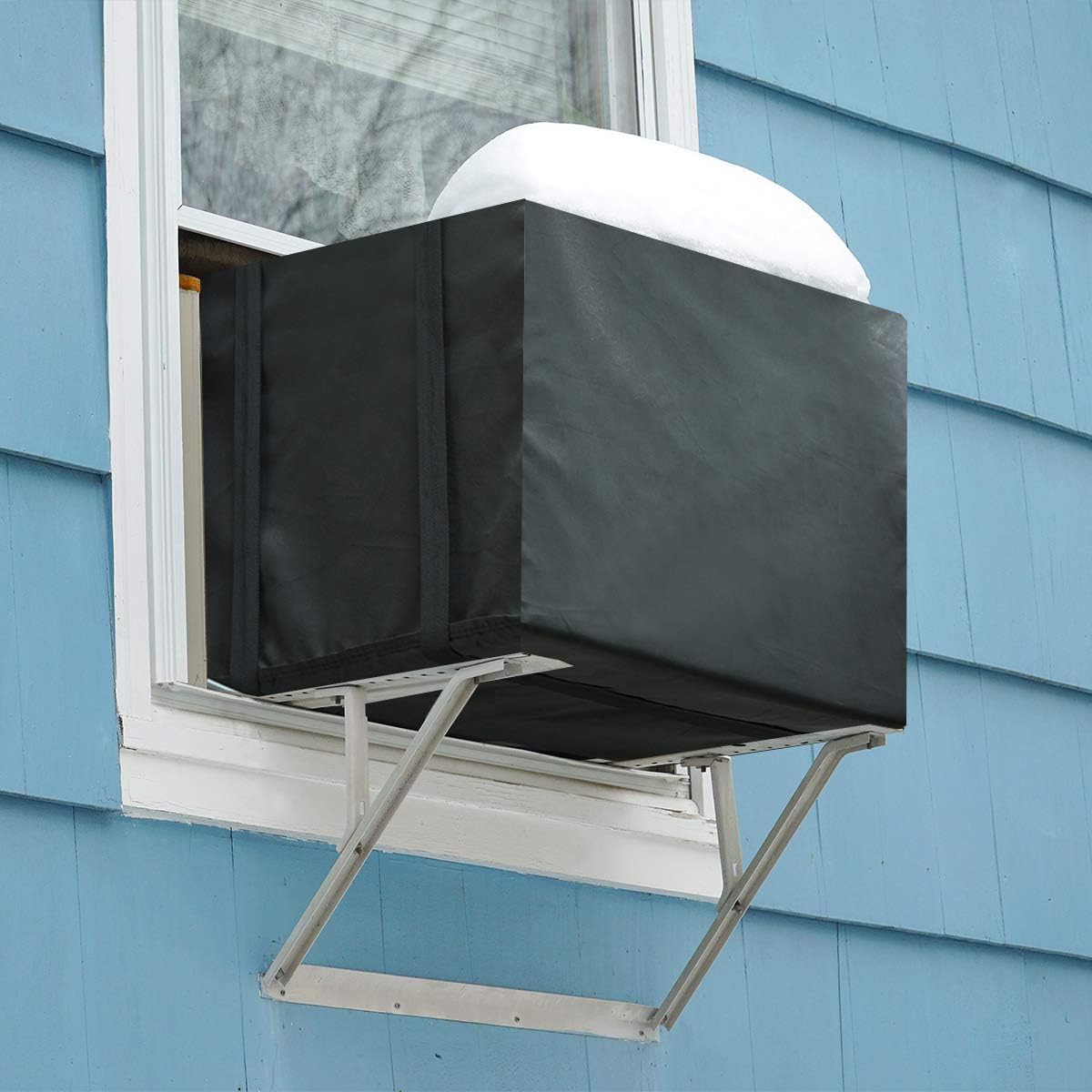 Luxiv Window AC Unit Cover Outdoor, Black Waterproof AC Cover 21X16X15 In