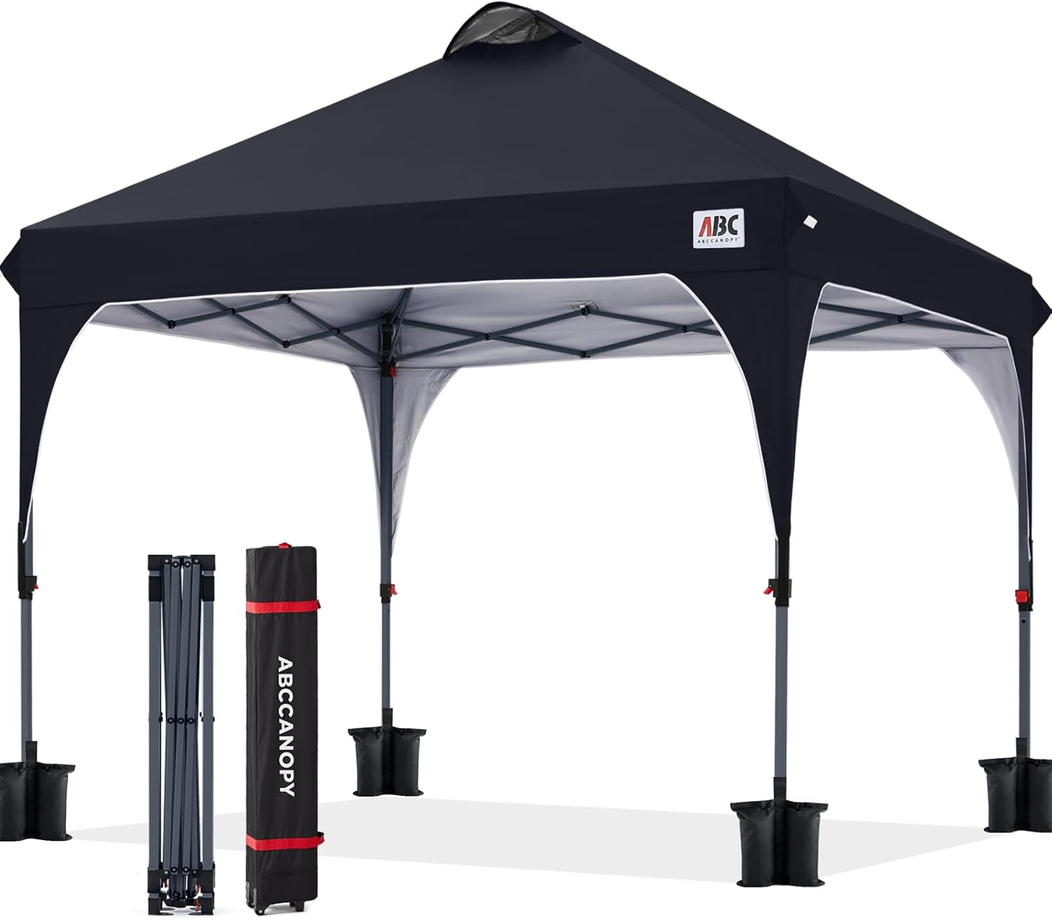 ABCCANOPY Outdoor Pop up Canopy Tent, 10x10 Instant Portable Canopy for Camping, Beach, Backyard,Gray | Water resistant & UV protection canopy, easy setup, with carry bag, ideal for camping, beach, backyard, market events
