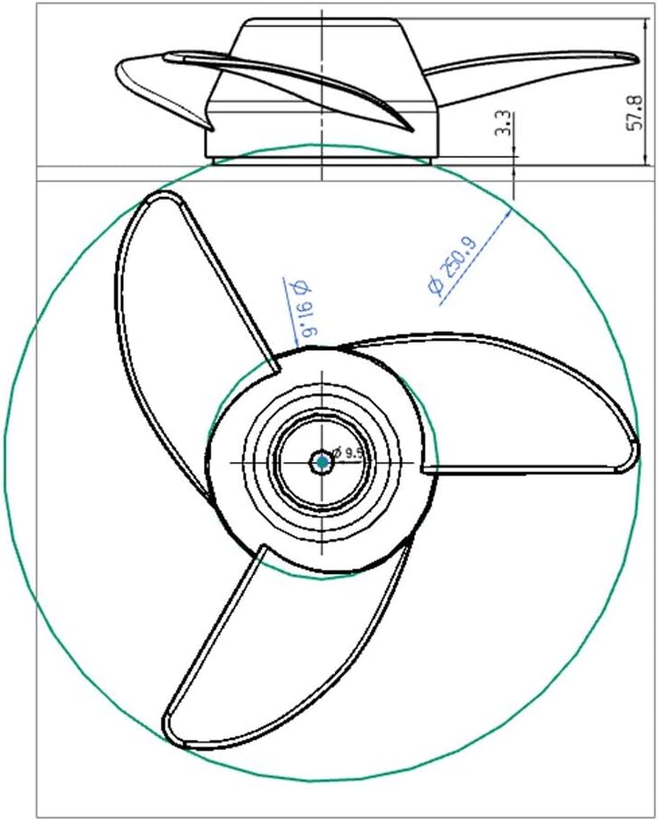 Propellers Electric Outboard Motor Prop for 55lb, 62lb, 86lb Electric Trolling Motors Mount Accessories/Boat 3-Blades Propellers