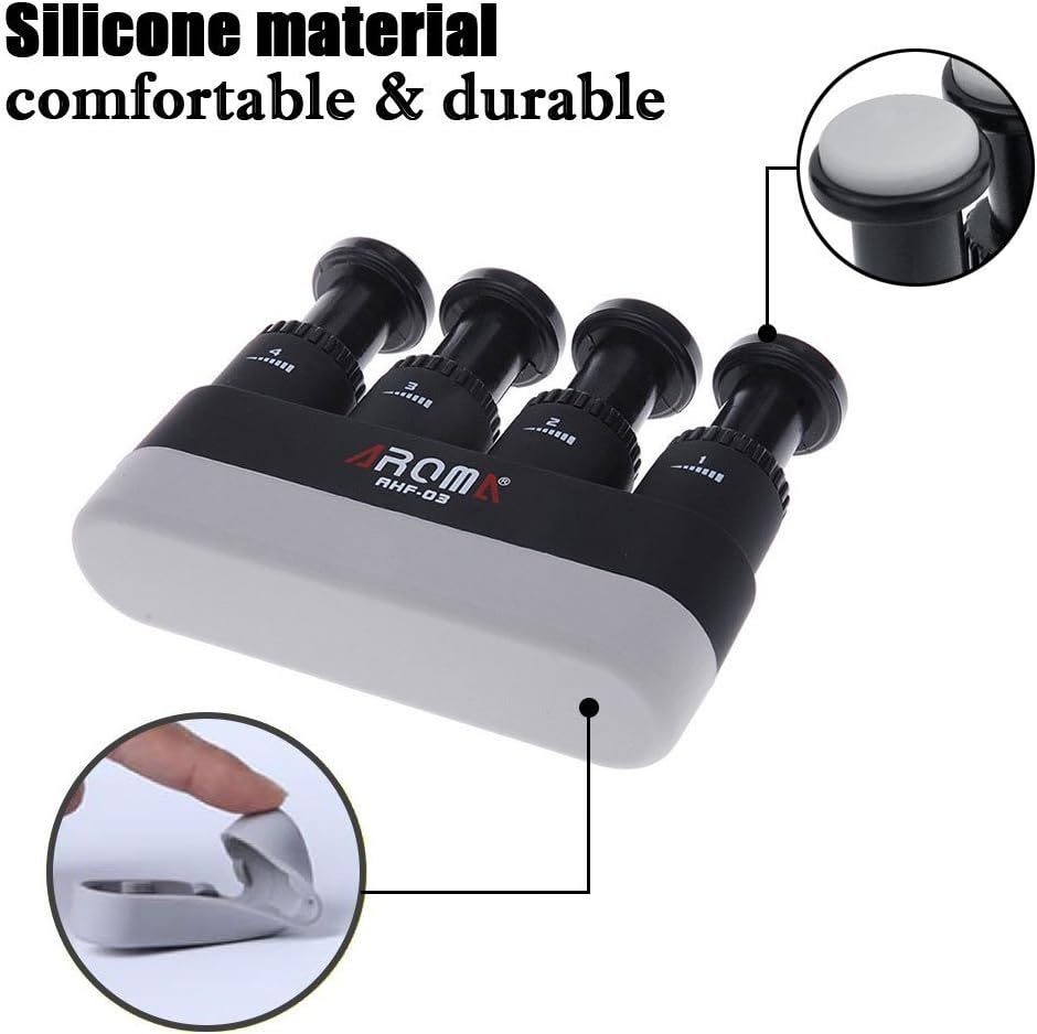 Finger Strengthener, 4 Tension Adjustable Hand Grip Exerciser Ergonomic Silicone Trainer for Guitar, Piano, Trigger Finger Training