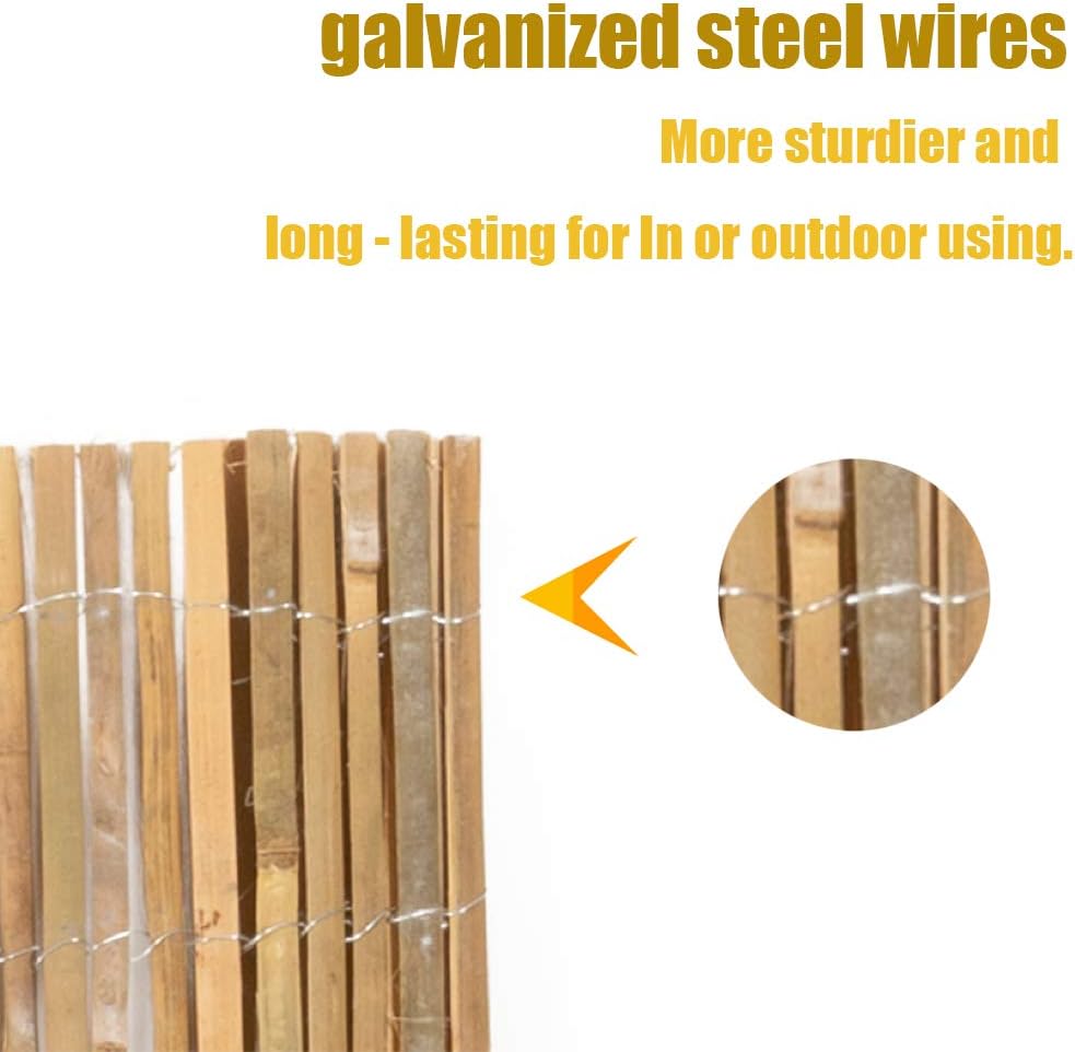 Mininfa Natural Bamboo Slat Screening, Eco-Friendly Privacy Slat Fence