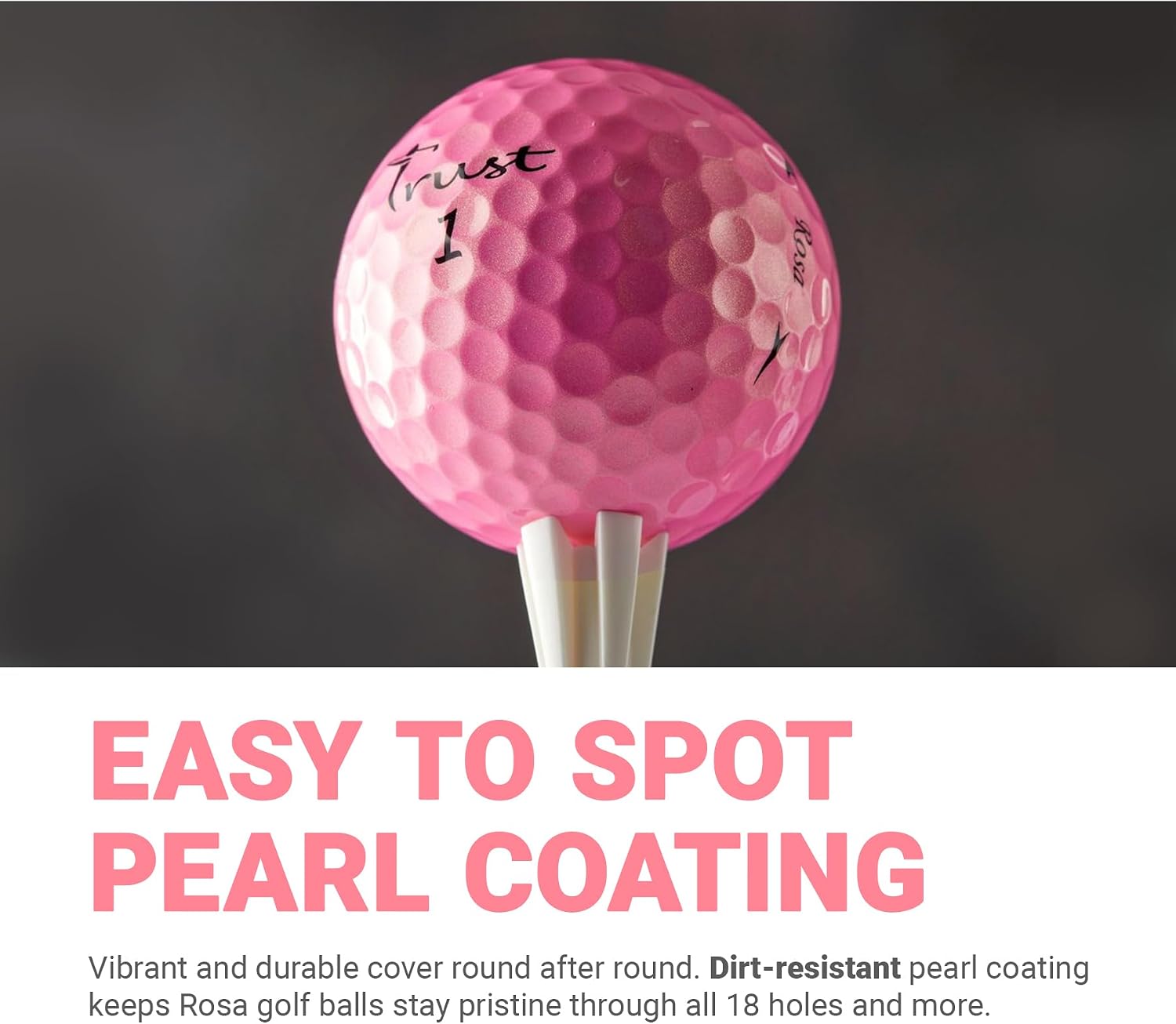 Trust Golf Balls - Aurora & Rosa Crystal Urethane Series | Eye-Catching & Easy to Spot | Maximum Distance, Soft Feel, Straight Flight
