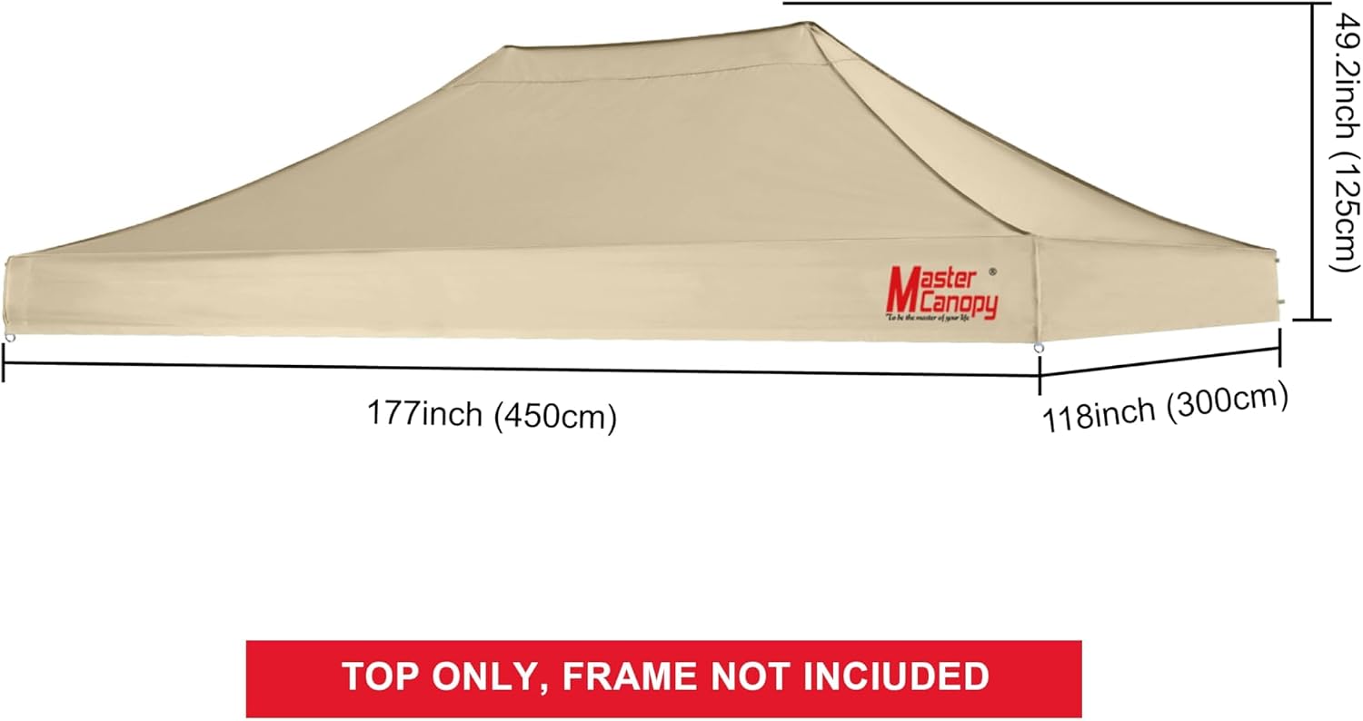 MASTERCANOPY 10x10 Replacement Pop Up Canopy Top for Kingkong Frame Gray