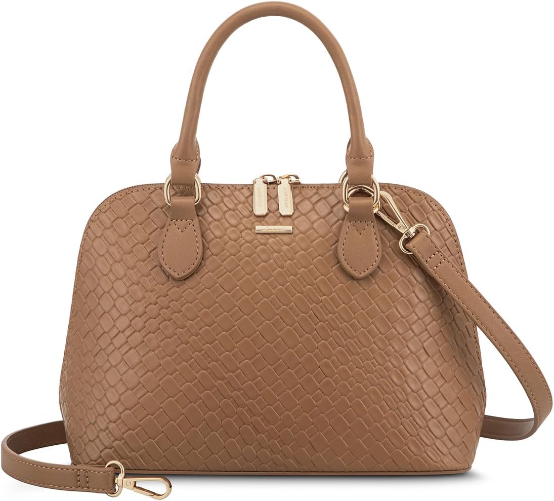 LOVEVOOK Purse for Women, Crossbody Dome Satchel Handbag with Double Zip