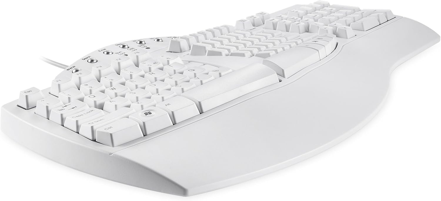 Perixx PERIBOARD-512B Wired Ergonomic Keyboard - Split Keyboard, Wrist Rest, Natural Typing - Wired USB Connectivity - US English - Black