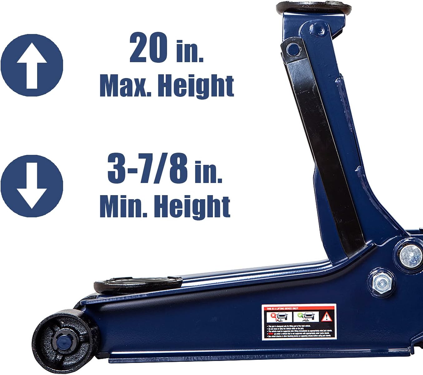 TCE TCET825051 Torin Hydraulic Low Profile Trolley Service/Floor Jack with Single Piston Quick Lift Pump, 2.5 Ton (5,000 lb) Capacity, Blue