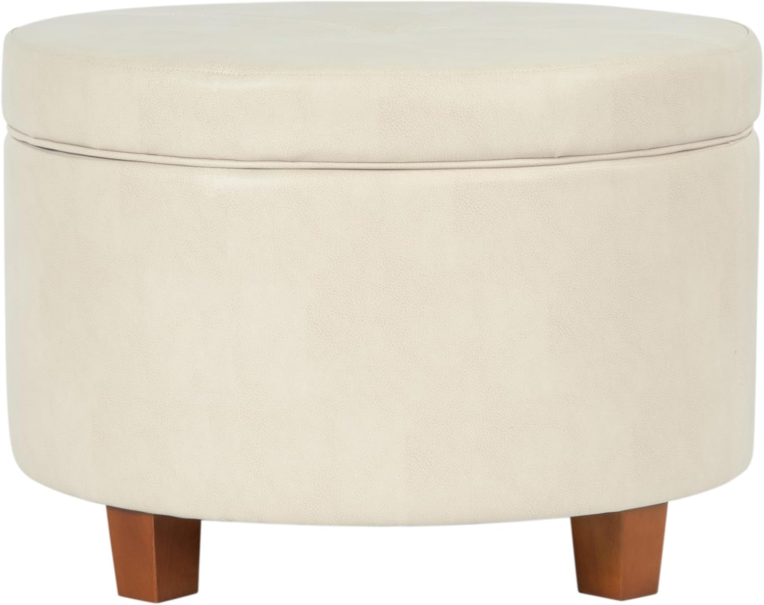 HomePop 24" Large Leatherette Storage Ottoman - Distressed Brown Faux Leather