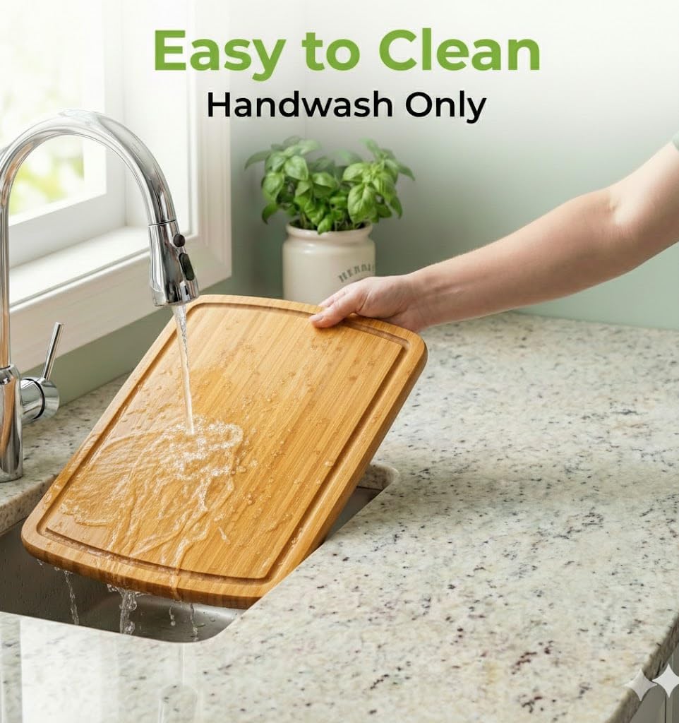 INDESTRUCTABLE Bamboo Cutting Board (Extra Large) with Vertical Grain Strength Technology - Non Toxic, Spacious and Lightweight 18" XL Chopping Board Gift - Replacements for Life