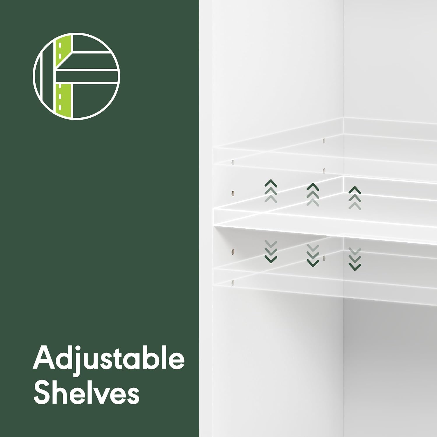 Furinno Jaya Book Shelf, 3-Tier Bookshelf, Bookcase with Adjustable Shelves, 9.5 x 24.5 x 40.3, for Organization and Storage, for Living Room, Bedroom, Home Office, White