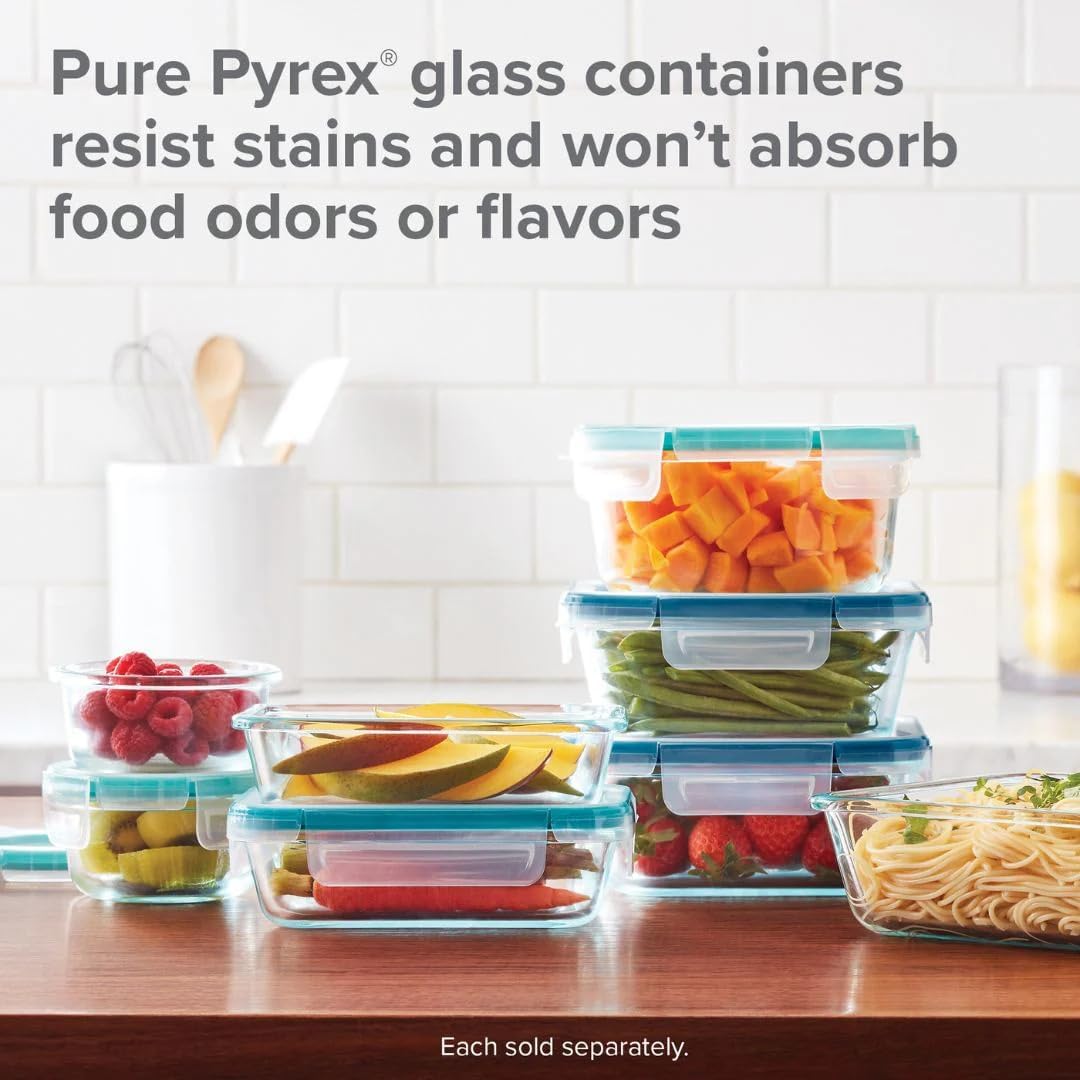 Snapware Snapware 6cup total solution rectangle food storage container glass, 9.3 Ounce (1112403) | Snapware glass container, 6‑cup size, BPA‑free lid, 4 locking tabs, microwave safe, freezer safe, dishwasher safe, 1112403