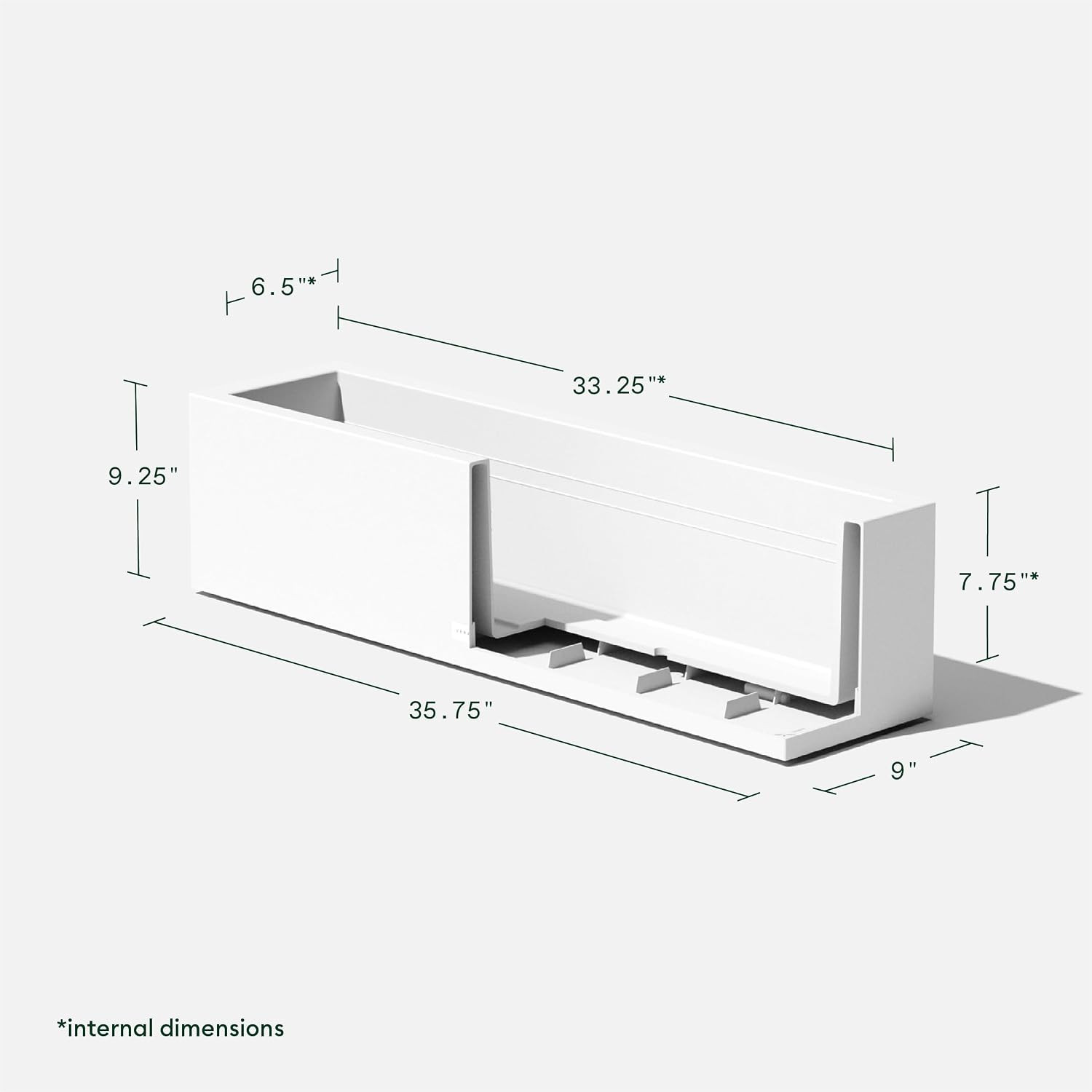 Veradek Block Series Trough Planter - Rectangular Outdoor Window Box | Made From Durable Plastic With Double-Walled Construction. Modern Patio/Tabletop Décor for Plants and Flowers