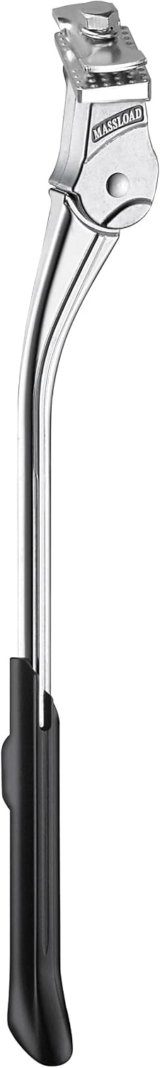 BV Bicycle Kickstand for 24”-28” - Adjustable Bikes Kickstand for Adult Bike with Non-Slip Foot & Spring-Loaded Latch for Stable Any-Angle Stance (Silver, Regular Duty)