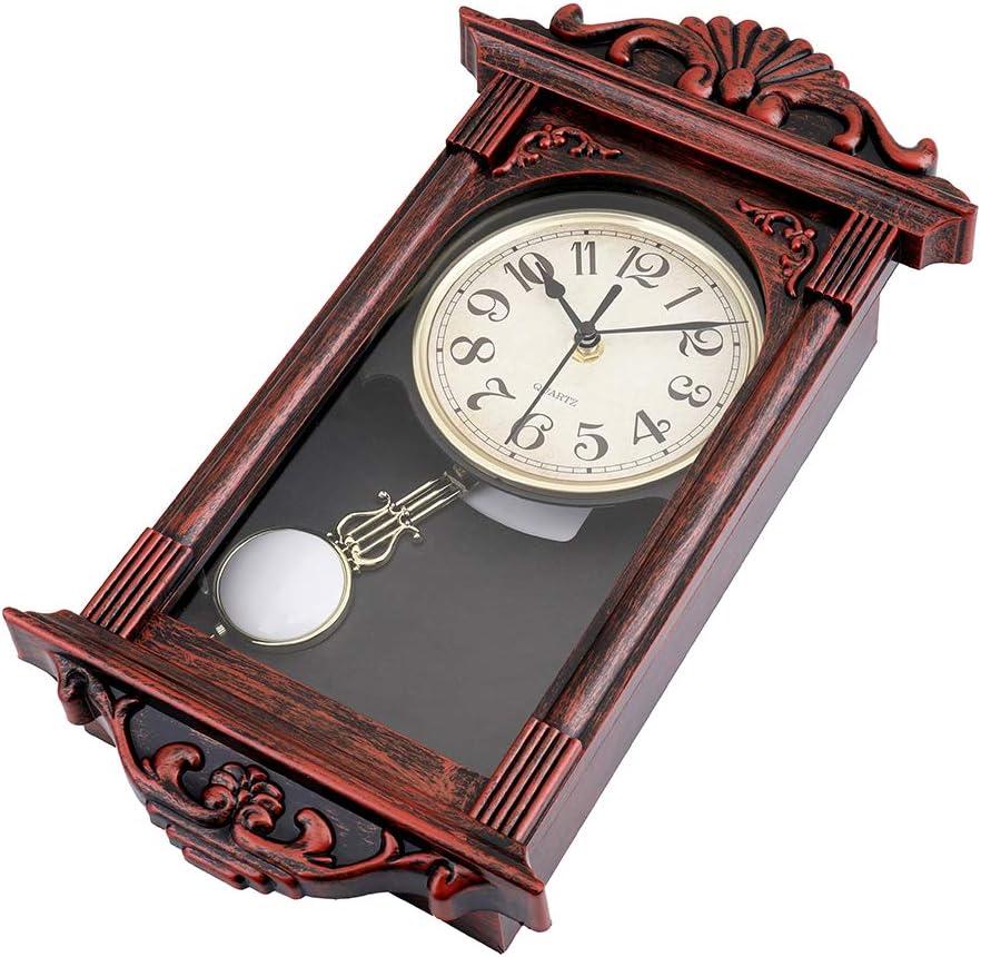 jomparis Pendulum Wall Clock Gifts for Dad, Dad Gifts for Christmas Retro Quartz Decorative Battery Operated Wall Clock for Living Room, Office