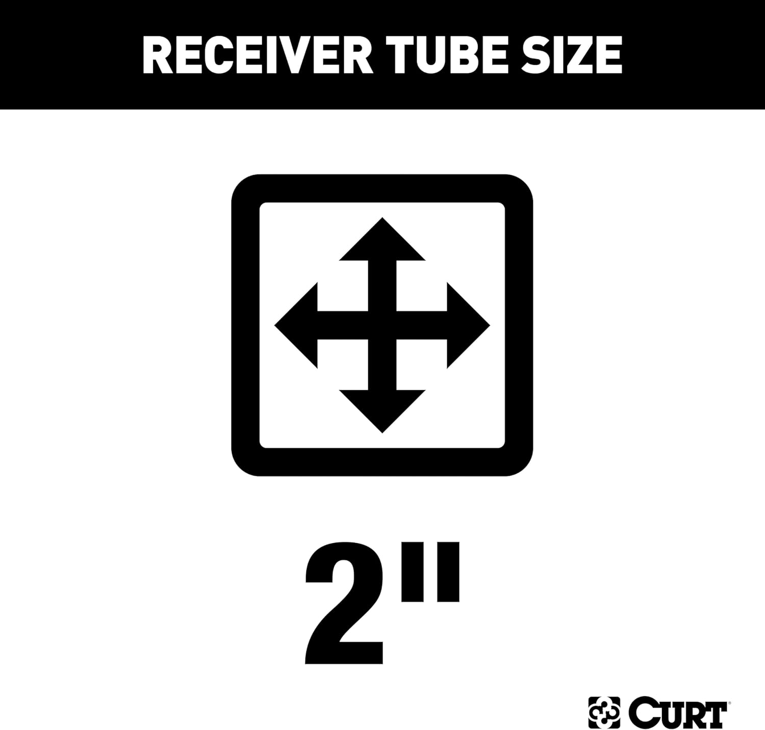 CURT 13053 Class 3 Trailer Hitch, 2-Inch Receiver, Square Tube Frame, Fits Select Ford E150, E250, E350