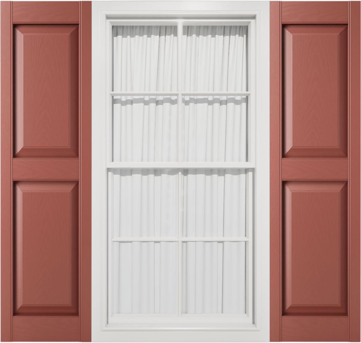 Mid America 00021247002 Standard Size Williamsburg Double Panel Vinyl Shutters, w/Installation Shutter-Lok's & Matching Screws (Per Pair), 002, 12"W x 47"H, Black