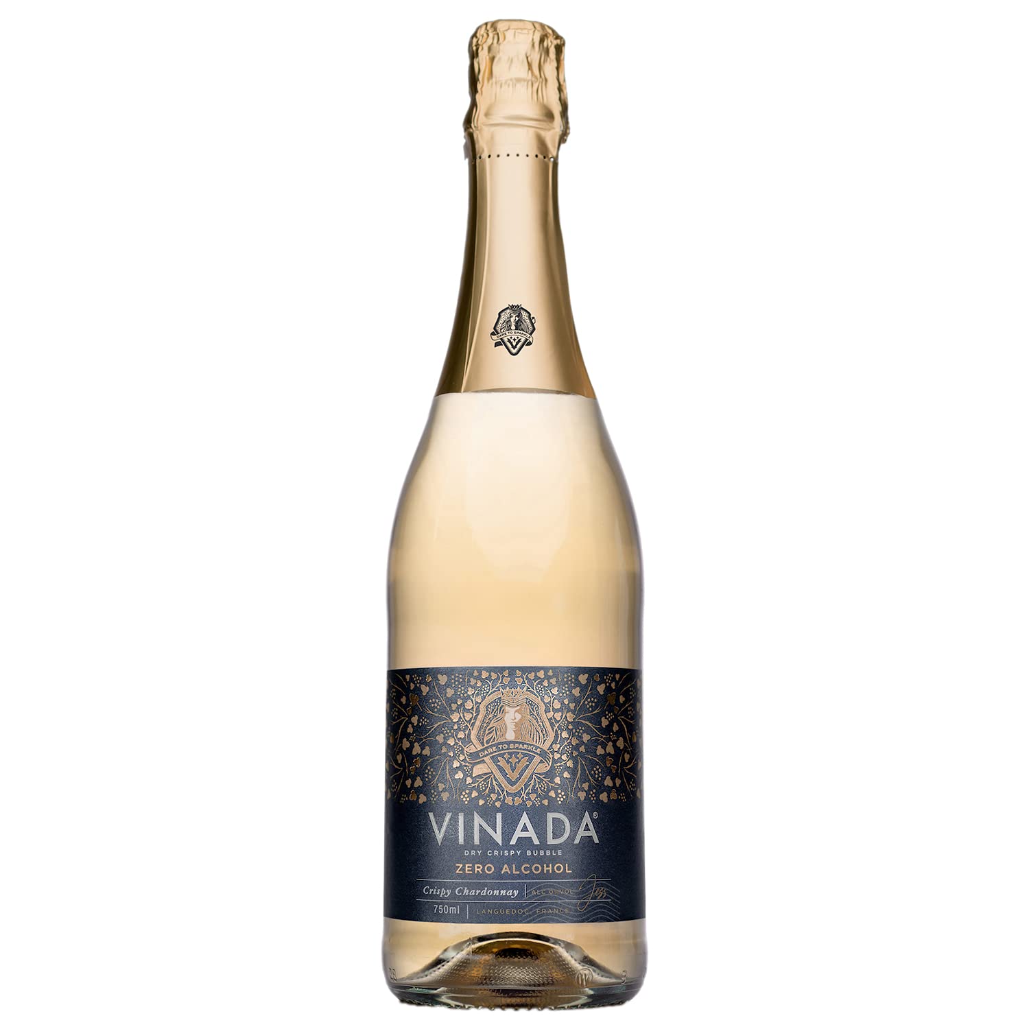 VINADA - Sparkling Gold - Zero Alcohol Wine - 750 ml (8 Glass Bottles)