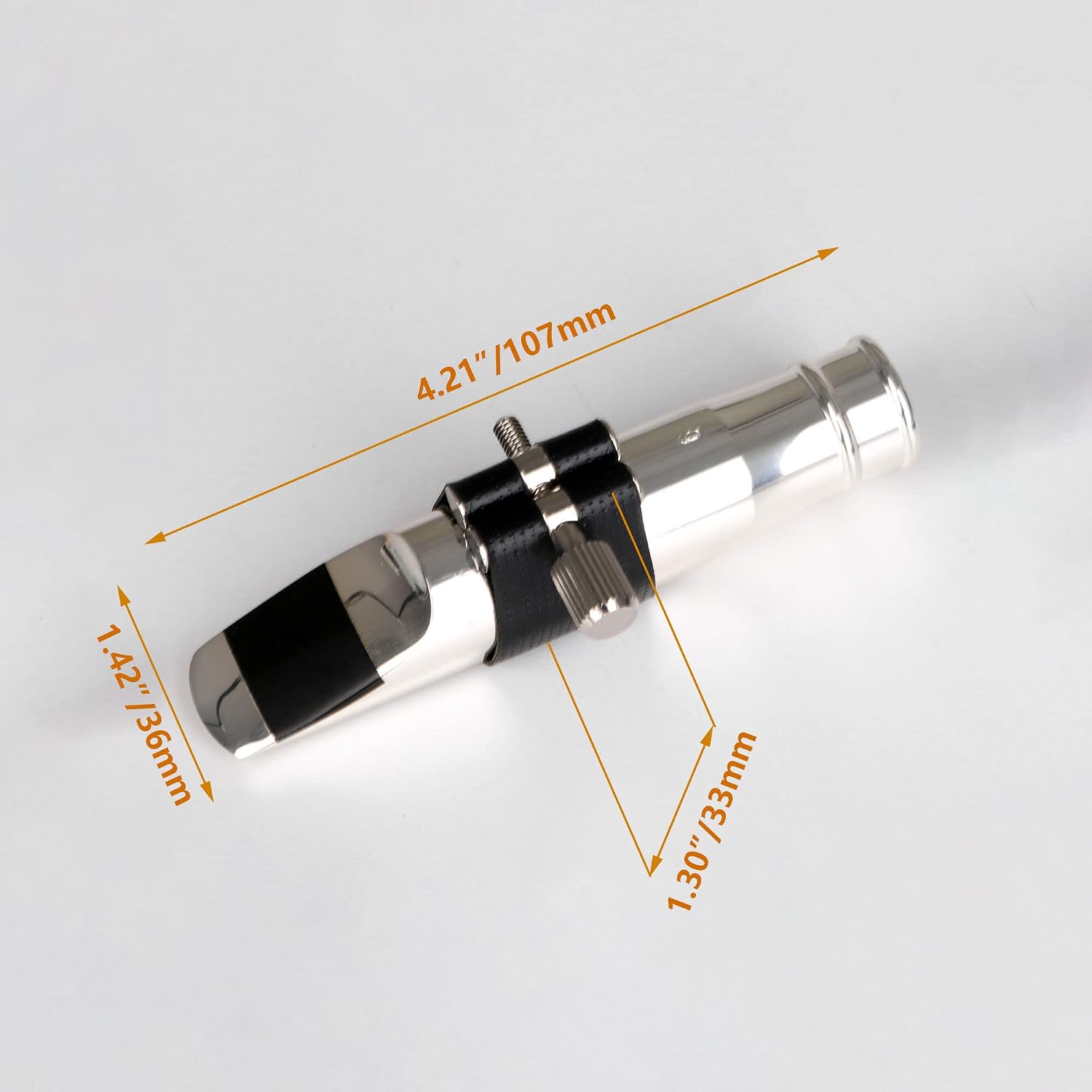 Yibuy Jazz Tenor Saxophone Mouthpiece Set Silver 6# Saxophone Replacement Parts