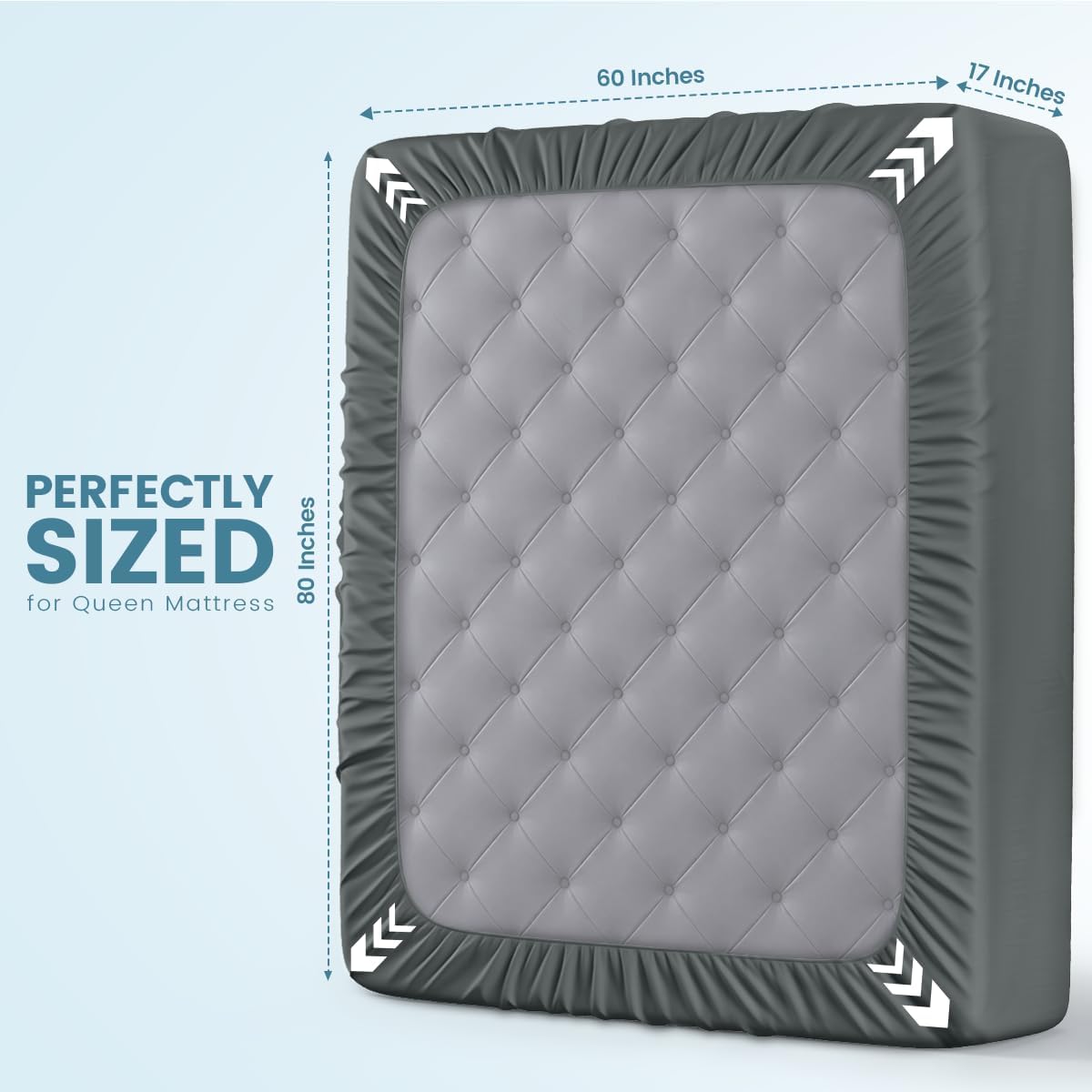Waterproof Queen Size Mattress Protector fits Upto 17" deep Mattresses | Utopia Bedding 200 GSM Soft & Breathable Mattress Cover, Dirt-Proof, Noiseless, Machine Washable Fitted Sheet Style, White