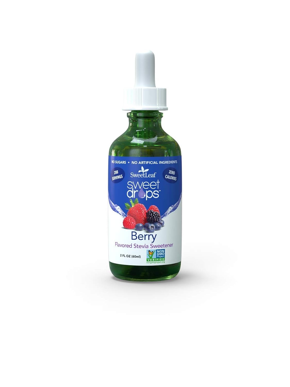 SweetLeaf Stevia Drops Liquid Sweetener, Berry - 2 Fl Oz, Pack of 1 | Sweet Drops, Organic Stevia Leaf Extract, Zero Calorie, No Erythritol, Sugar Substitute, With Dropper