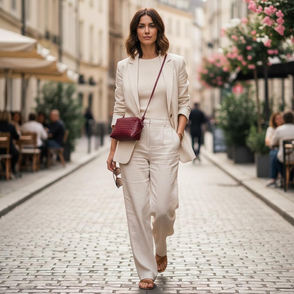 Woven Crossbody Bag for Women: Vegan Leather Handbag for Leisure | Classic Handwoven Bag For Style - Compact Design, Lightweight, Minimalist Style, Fits Phone, Cards & Key, Ideal for Daily Use