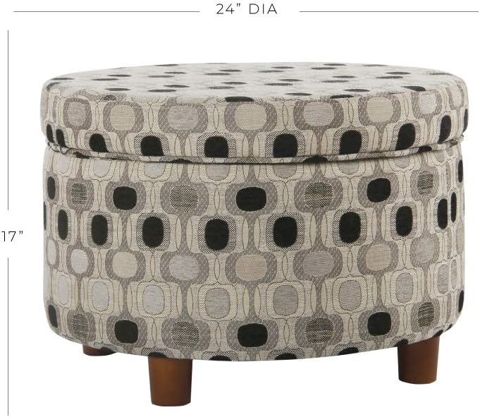HomePop 24" Large Leatherette Storage Ottoman - Distressed Brown Faux Leather