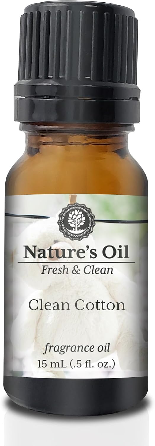Clean Cotton Fragrance Oil for Perfume, Cologne, Diffusers, Soap Making, Candle Making, Lotion, Home Scents, Linen Spray, Bath Bombs, Slime (0.5 Fl Oz)