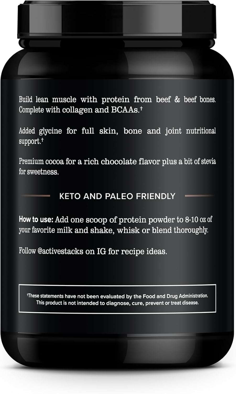 Beef Protein Powder, Chocolate - Dairy Free, 22g Protein, Just 4 Ingredients - Hydrolyzed Beef Isolate for Keto, Paleo & Carnivore Diets - 28 Servings