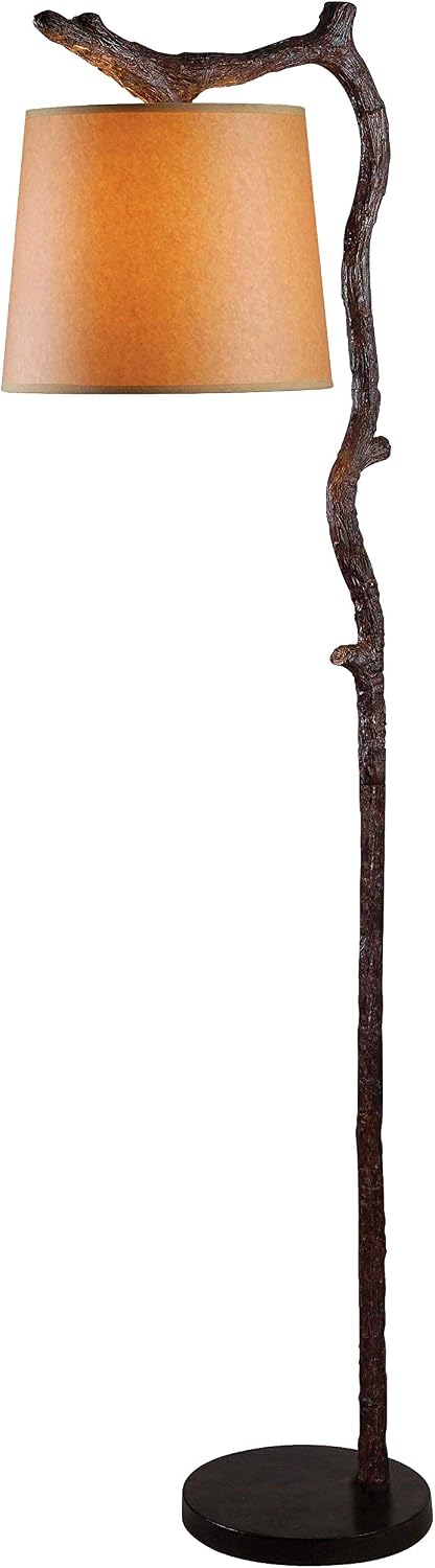 Kenroy Home Overhang Floor Lamp with Bronze Finish, Rustic Style, 61" Height, 17.75" Width, 12" Depth