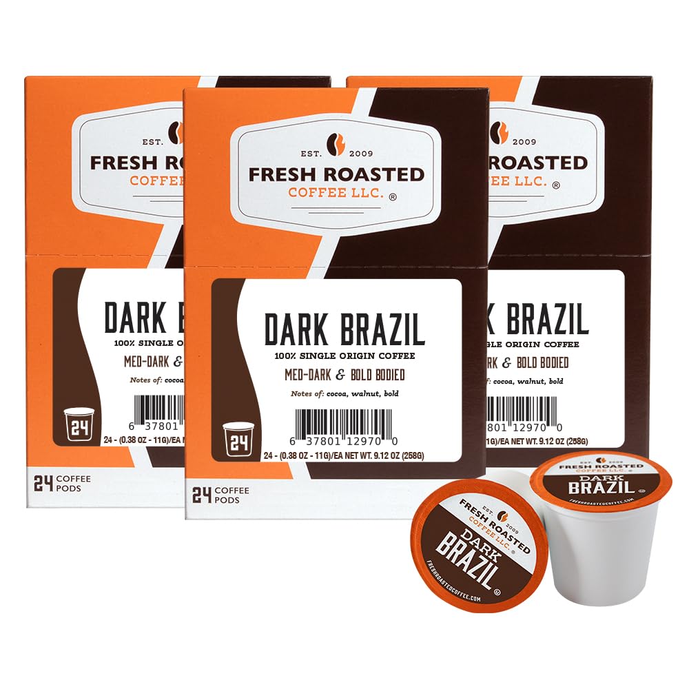 Fresh Roasted Coffee, Organic Colombian K-Cup Pods for Keurig Brewers, Medium Roast, USDA Organic, Kosher, 24 Count (Pack of 3)