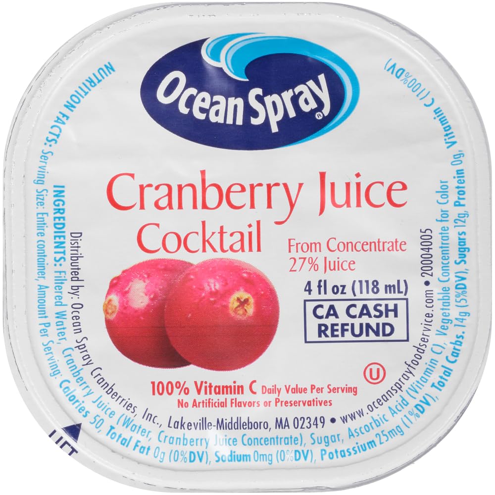 Ocean Spray Cran-Grape Juice Cups 4 Ounce (Pack of 48)