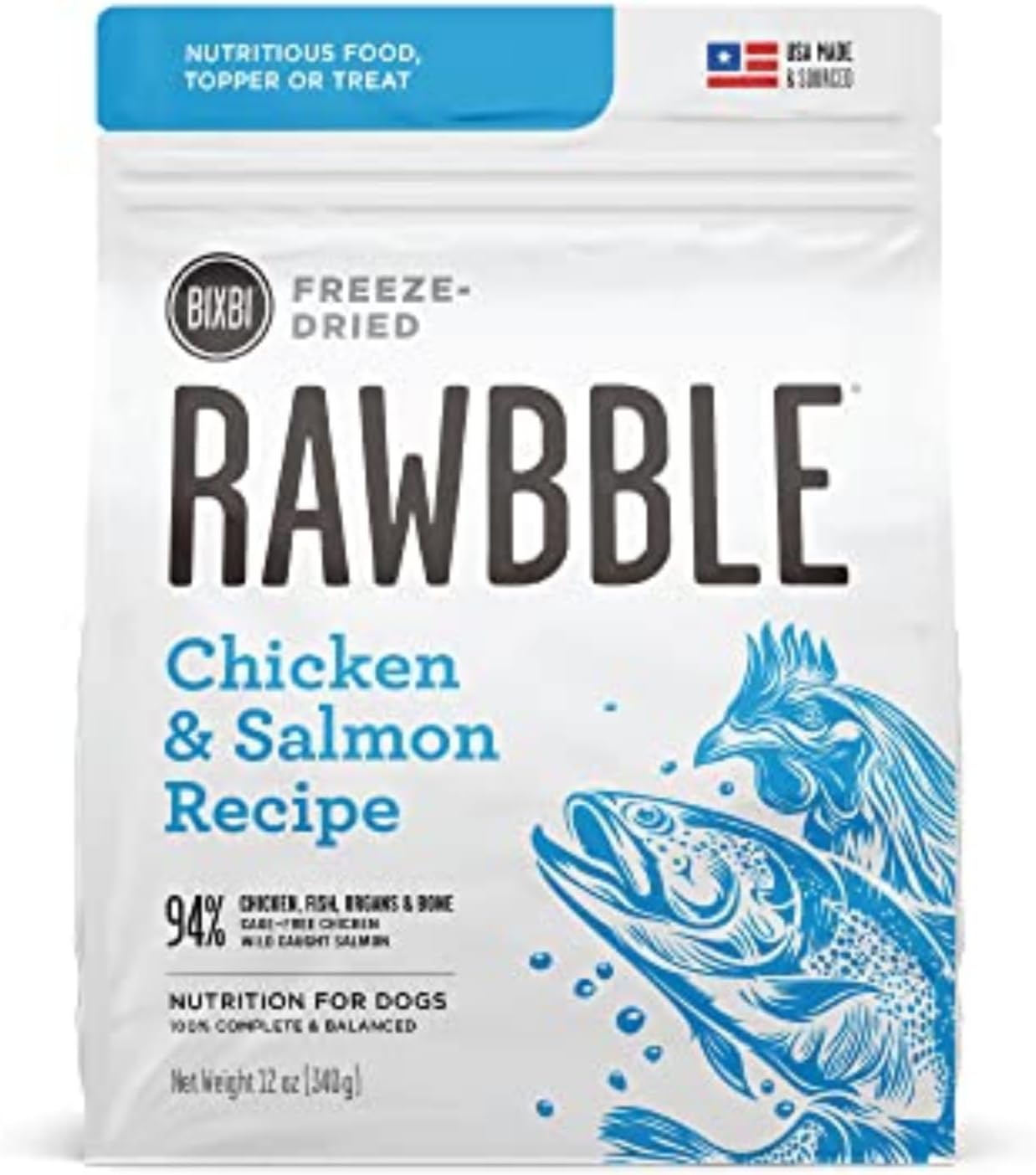 BIXBI Liberty Freeze-Dried Dog Food Topper & Treats, Beef – 98% Meat & Organs, No Refrigeration – USA Made, 26 oz