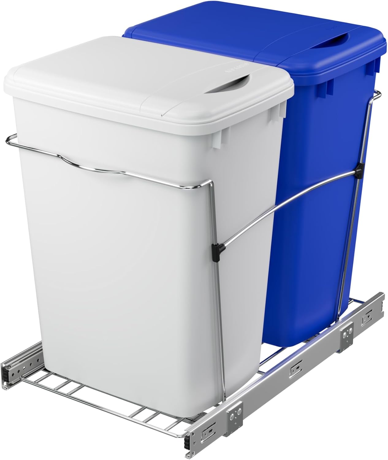 Rev-A-Shelf Double Pullout Garbage Trash Cans for Kitchen Cabinets, 35 Qt