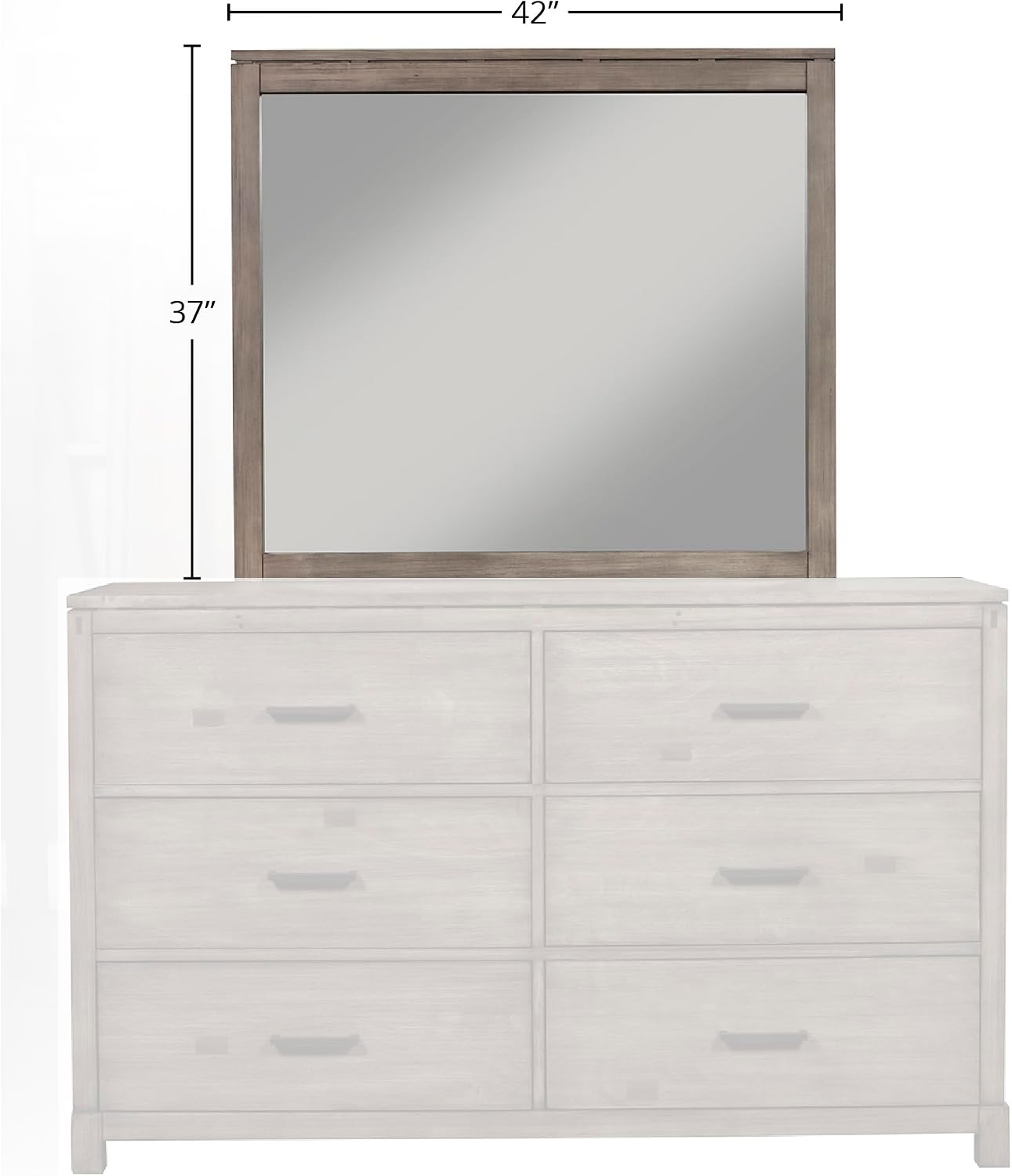 Alpine Furniture Sydney Mahogany and Okoume Veneer Dresser Mirror, Weathered Gray