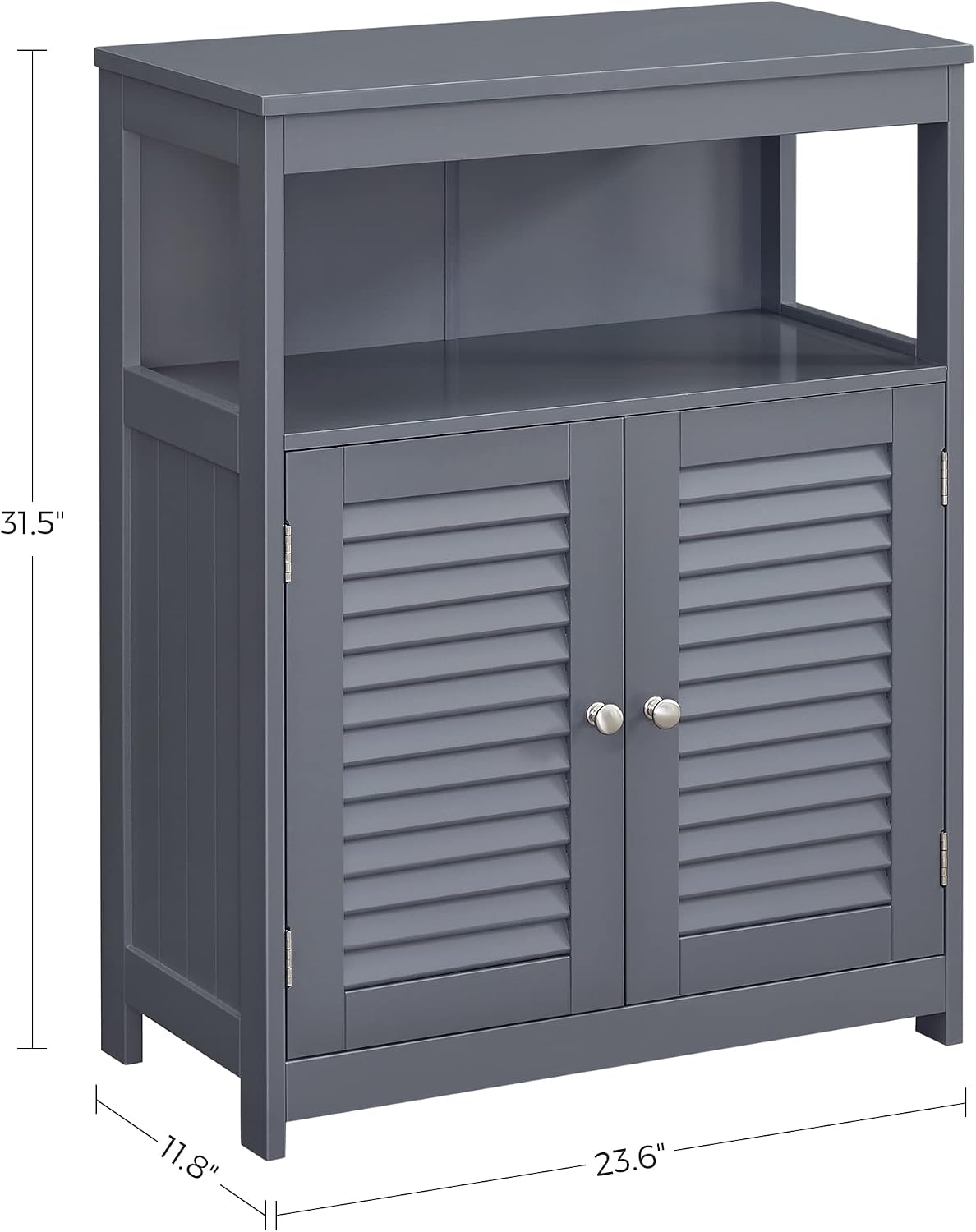 VASAGLE Bathroom Storage Cabinet, with 2 Doors, 31.5" H, Cloud White
