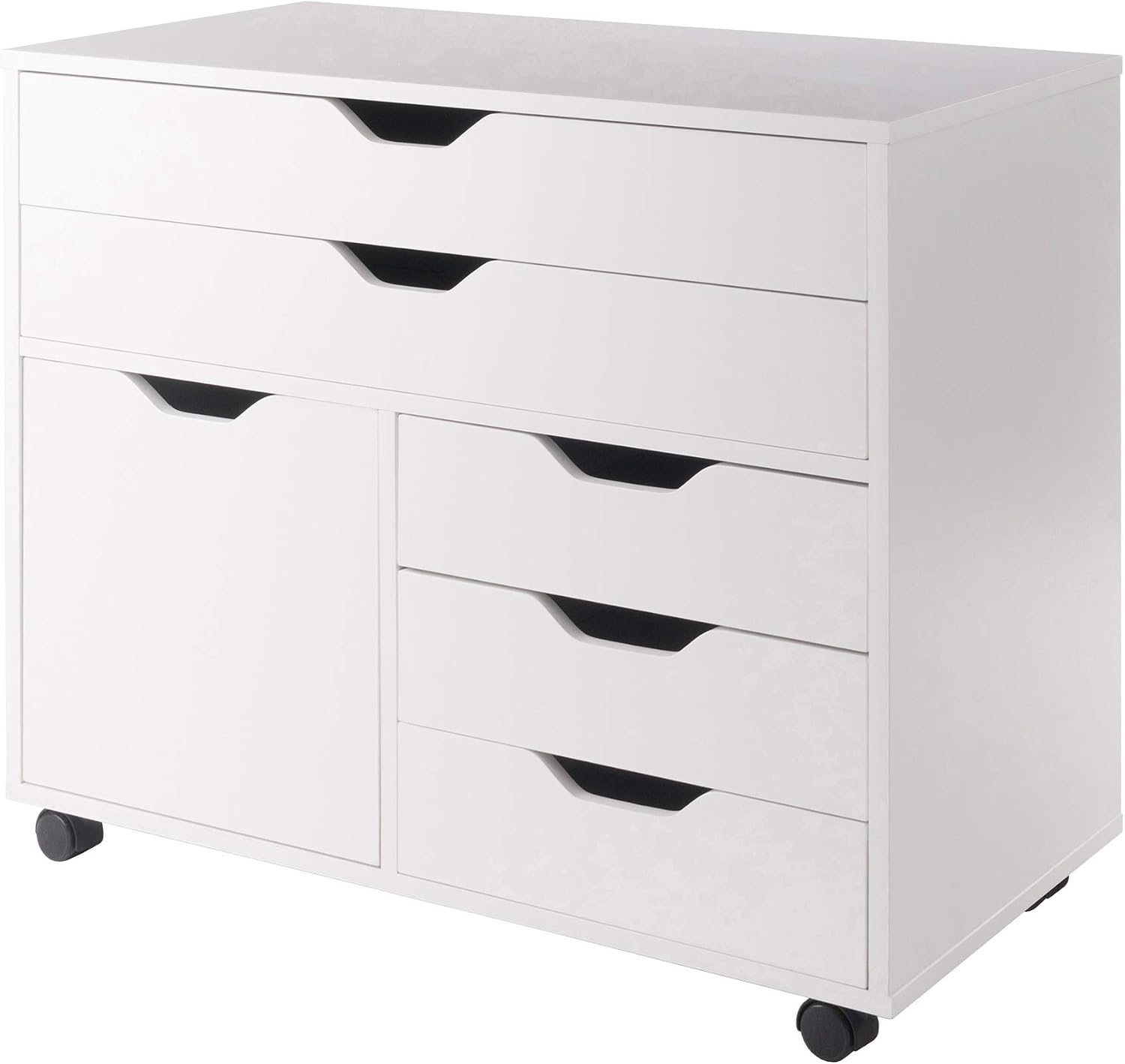 Winsome Halifax Mobile Storage Cabinet with Doors & Drawers, Stylish & Functional Home Storage Cabinet for Filing, Kitchen Organization, Moveable Furniture for Office, Dorms, Apartments