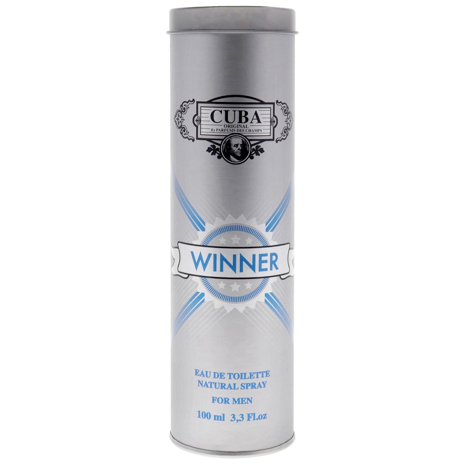 Cuba Winner Eau de Toilette Spray for Men, Multi color, 3.3 Ounce, 100 Ml