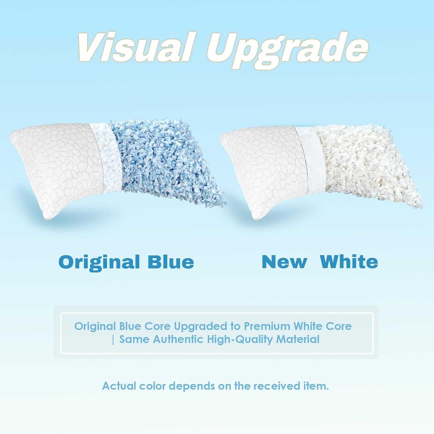 SUPA MODERN Cooling Pillow Queen Size Set of 2, CertiPUR-US Shredded Memory Foam Pillows for Sleeping, Cool Bed Pillows for Hot Sleepers, Adjustable Firm Pillow for Side,Back,Stomach Sleepers