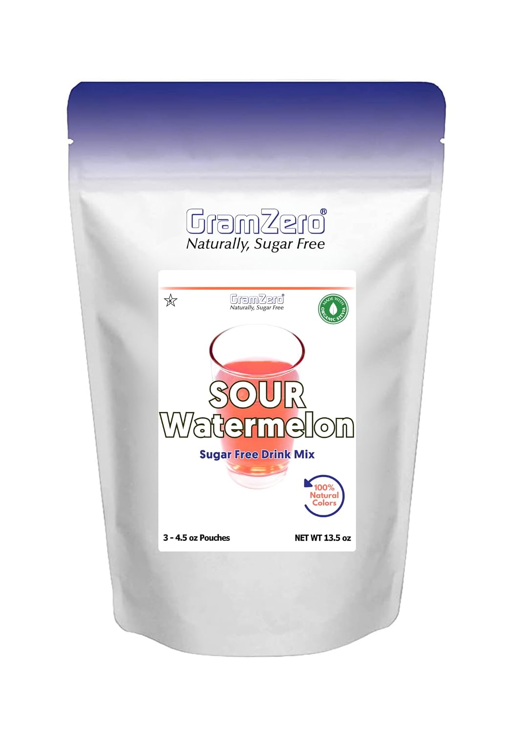 GramZero Raspberry Blush, Sugar Free Drink Mix, Pitcher Pack, Great For Nutrition Club Loaded Tea, Zero Calorie, Stevia Sweetened