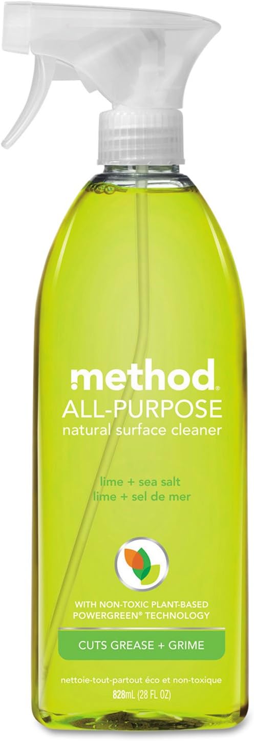method All-Purpose Cleaner Spray, Lime + Sea Salt, 28 fl oz | Cuts Grease & Grime on Counters, Glass, Sealed Wood & Floors, for Kitchen & Bathroom, Controlled Mist, Streak Free