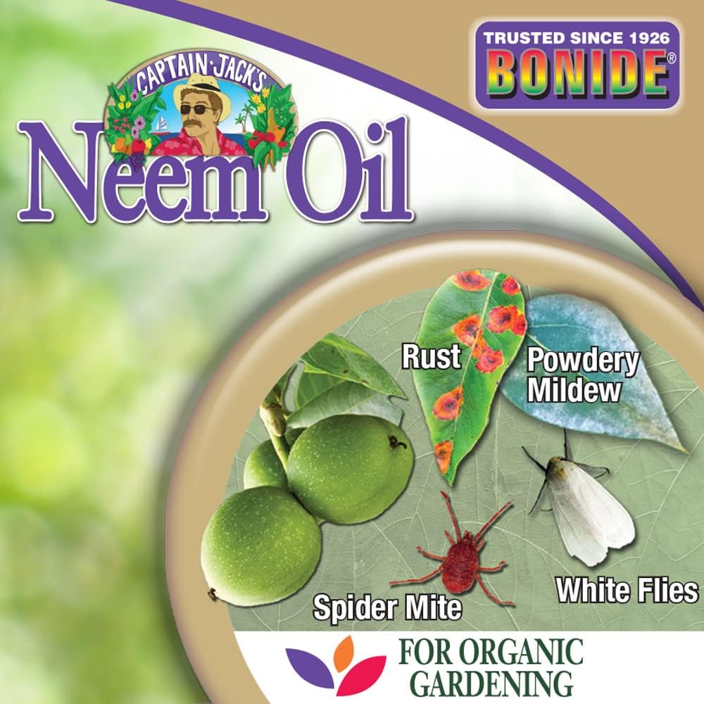 Bonide Captain Jack's Neem Oil, 32 oz Ready-to-Use Spray, Multi-Purpose Fungicide, Insecticide and Miticide for Organic Gardening | Multi-Purpose Fungicide, Insecticide and Miticide, For Plants, For Organic Gardening