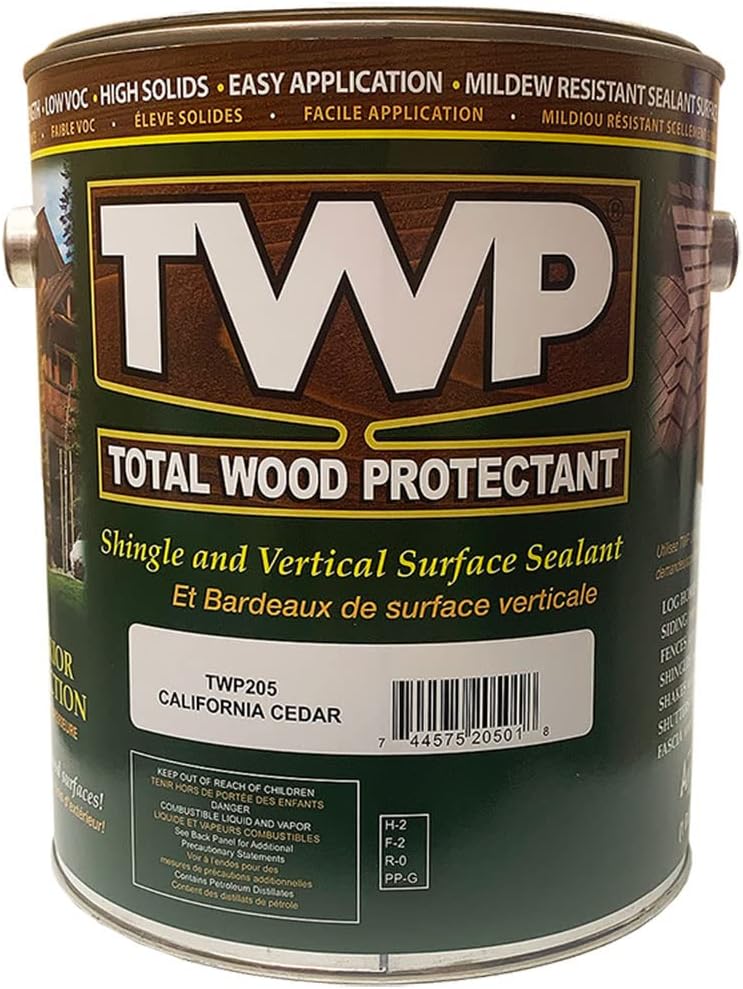 TWP 205 California Cedar Shake and Shingle Sealant - Professional Strength, Deep Penetrating Wood Protectant, UV & Water Resistant