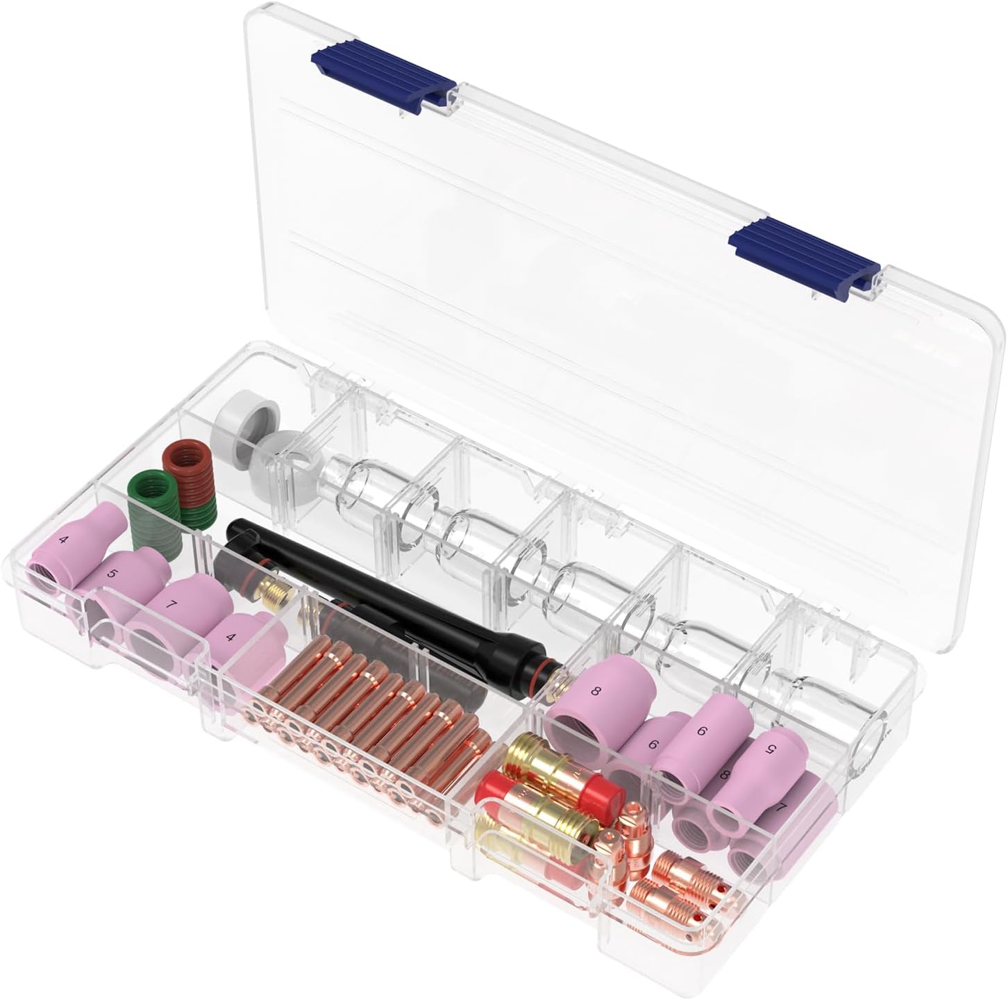 YESWELDER 49Pcs TIG Welding Torch Stubby Gas Lens #10 Glass Cup Kit