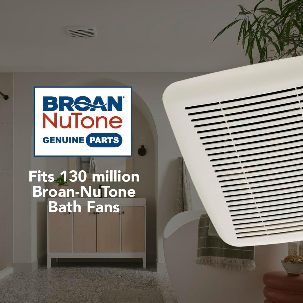 Broan-NuTone BKR60 QuickKit Ultra-Quiet Bath Fan Replacement Motor and Cover/Grille, 60 CFM, 20% more power, White
